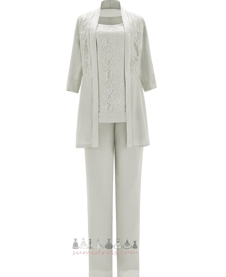 Suit Spring 3/4 Length Sleeves Lace Overlay Square Lace Pants Suit Dresses