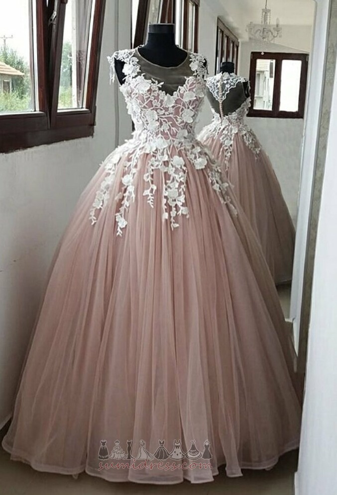 Sukienka balowe Naturalne talii Średni Rozeta akcentowane Klejnot Długość do podłogi