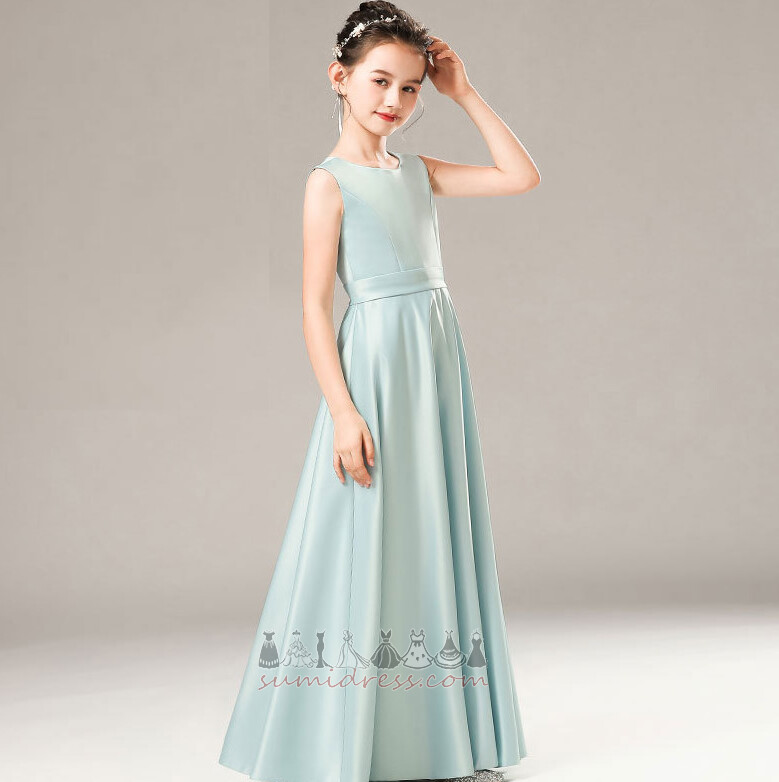 Sukienka dla dziewczynki Sprzedaż na suwak Naturalne talii Długość do podłogi Bez rękawów Nanoszone