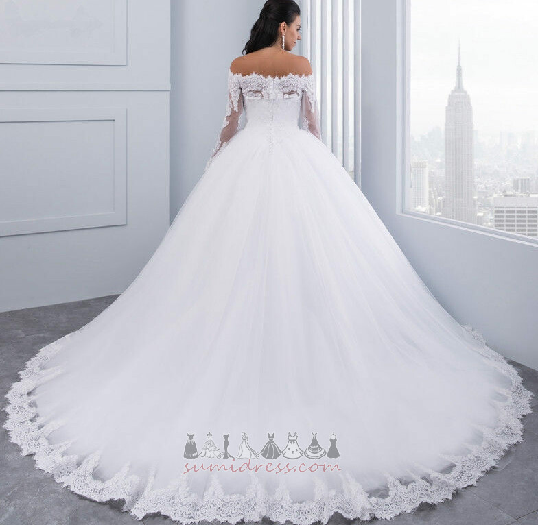 Suknia ślubna sprzedaż Długi Długi rękaw klasyczny Kościelna Linia A