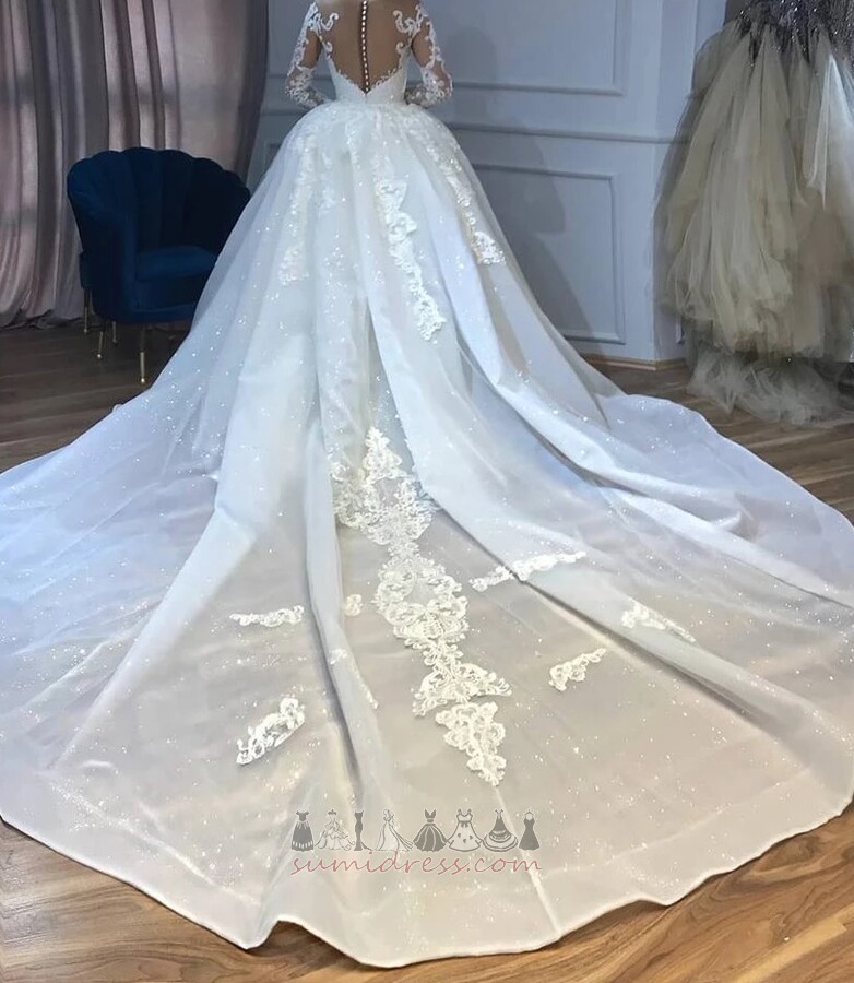 Suknia ślubna Syrena Dekolt łódka Aula odwrócony trójkąt formalny Długi rękaw