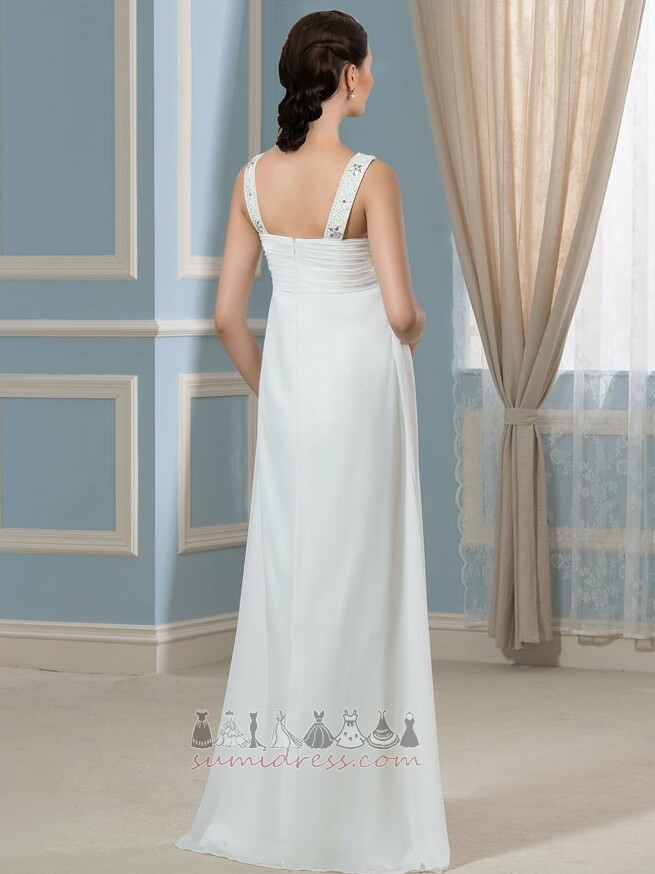 Suknia ślubna Wysokie pokryte lato Imperium romantyczny szerokie ramiączka