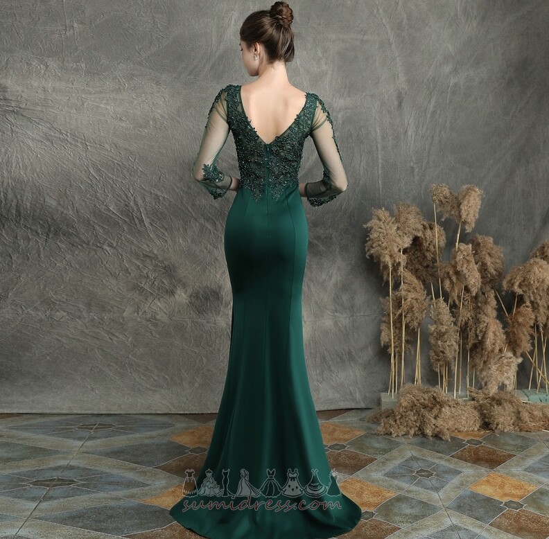 suknia wieczorowa drobna Elegancki Długość do podłogi Koronki nakładki Naturalne talii