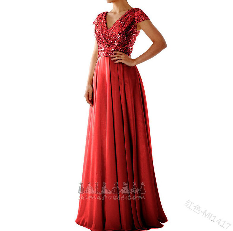 suknia wieczorowa Głęboki dekolt w serek sprzedaż Blask Sweep pociągu Naturalne talii