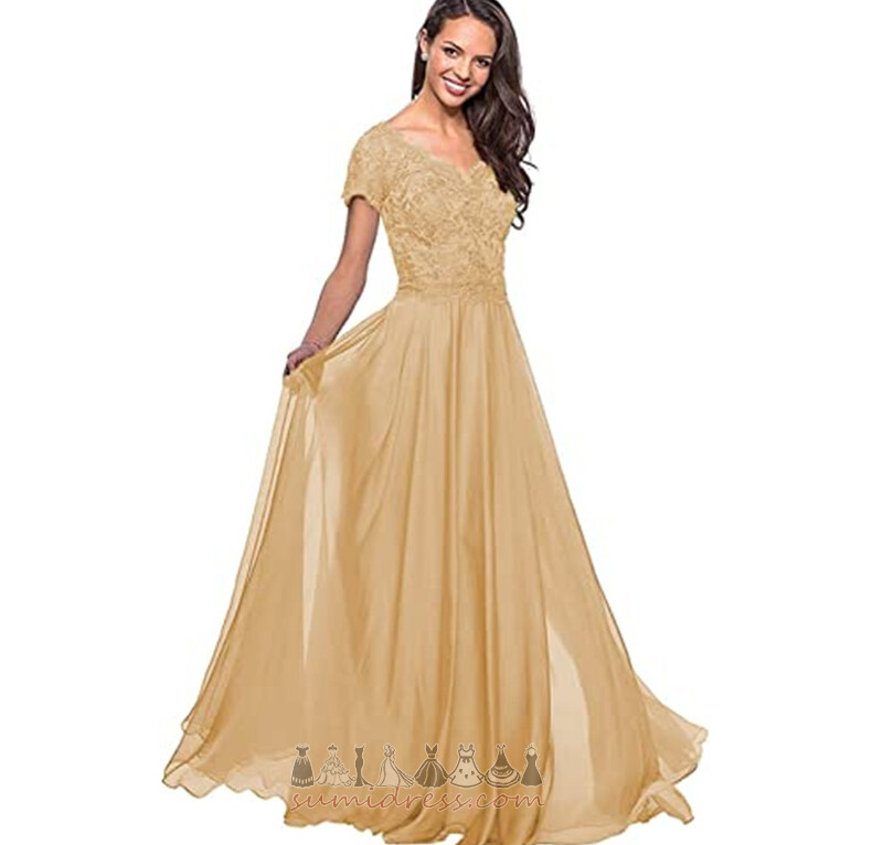 suknia wieczorowa Szyfon sprzedaż Długi wiążący V-dekolt klasyczny