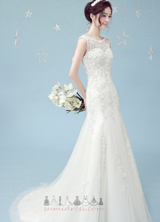 Summer Applique Lace Elegant Sleeveless Lace-up Wedding Dress