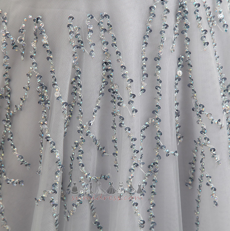 Süpürme tren Aplikler Bağcıklı V yaka Kolsuz Düğün Balo elbisesi