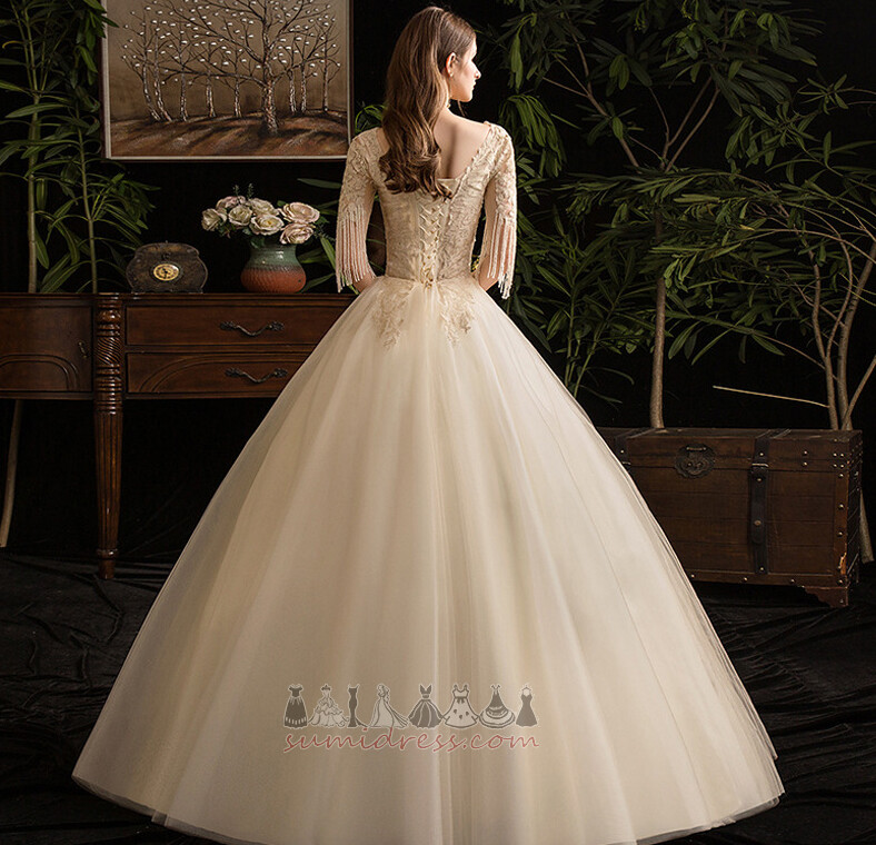 Свадебная юбка Длина пола V-образным вырезом Треугольник Короткие рукава формальный