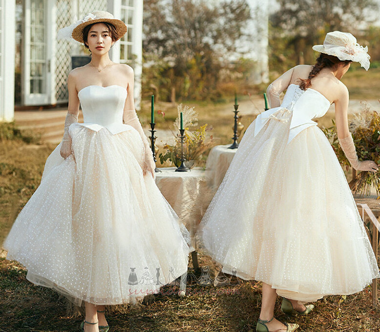 Свадебное платье A-линия повязка Природные Талия Открытый Без рукавов элегантный