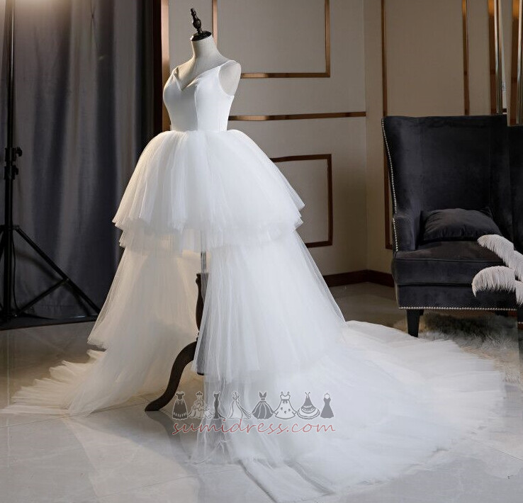 Свадебное платье Асимметричный Шик Молния вверх Асимметричный многослойный тюль