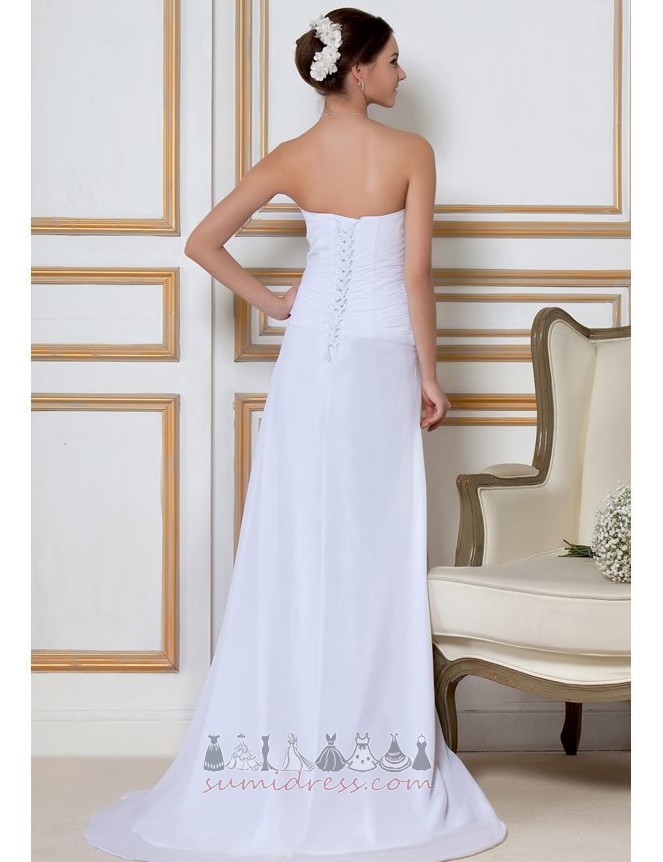 Свадебное платье без бретелек Природные Талия элегантный A-линия Без рукавов Аппликации