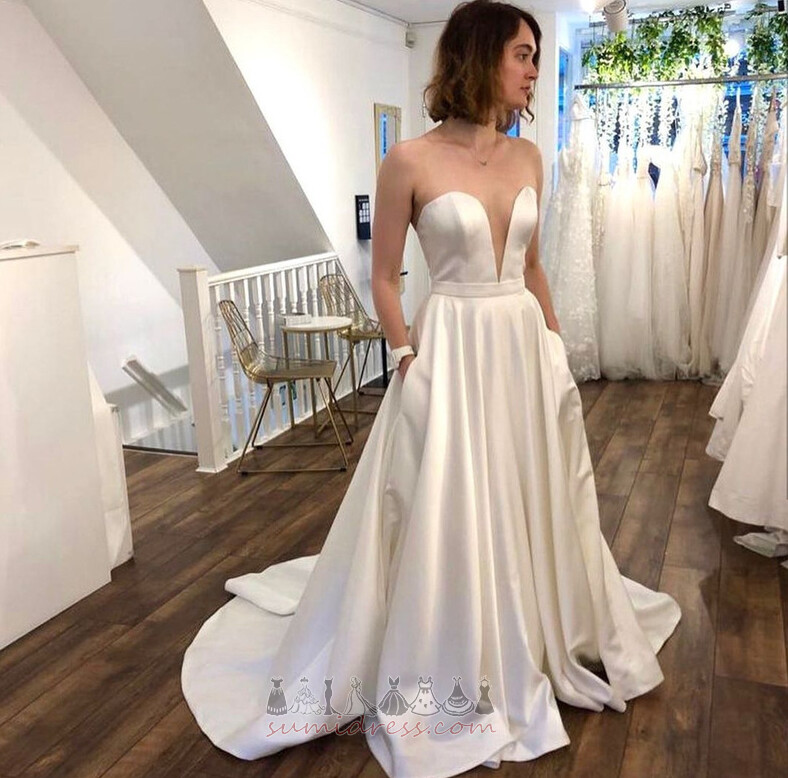 Свадебное платье Без рукавов Природные Талия Холл V-образным вырезом Глубокий V шеи