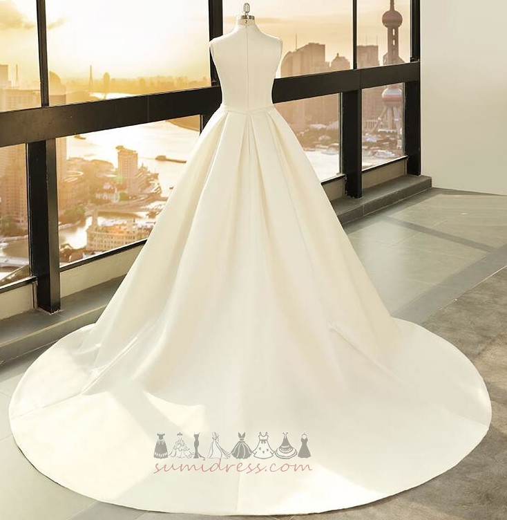 Свадебное платье элегантный длинный Акцентированные лук Без рукавов пляж A-линия