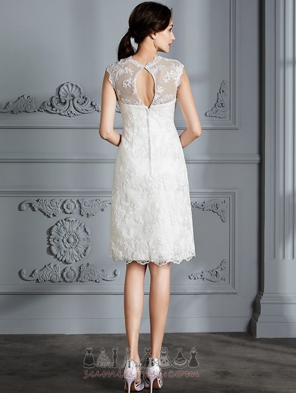 Свадебное платье Открытый Природные Талия Без рукавов длиной до колена лето A-линия