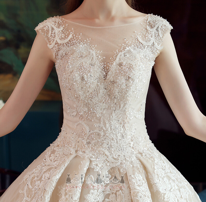 Свадебное платье повязка Холл весна Аппликации Королевский поезд Природные Талия