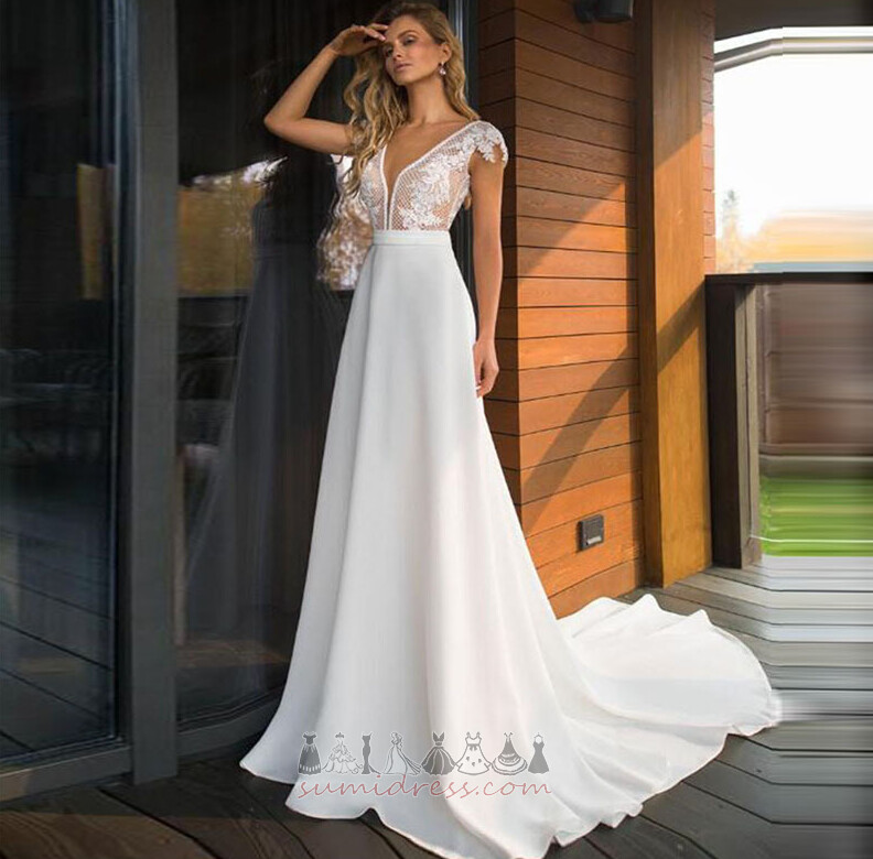 Свадебное платье Природные Талия A-линия кружево развертки поезд кружево длинный