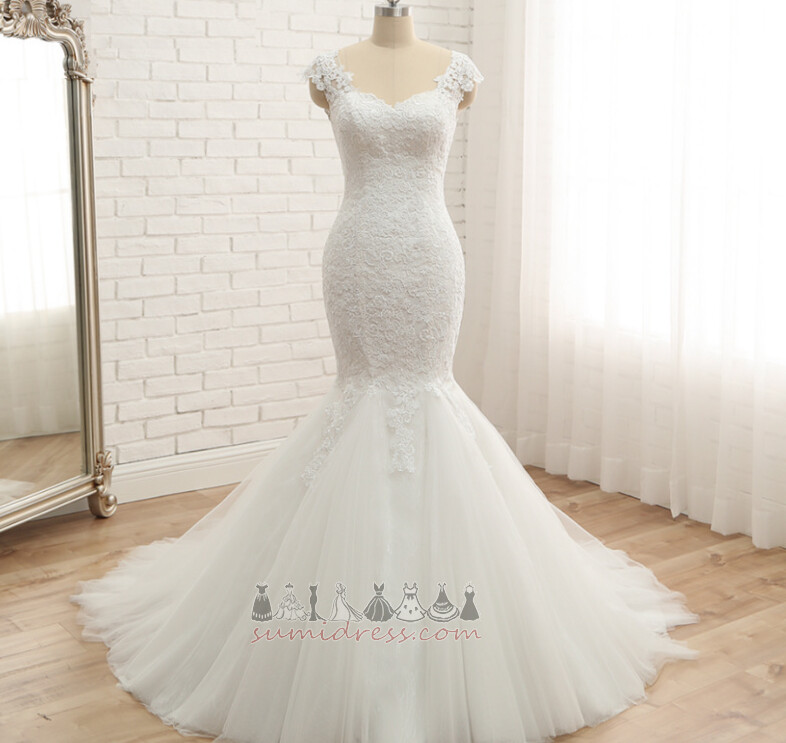 Свадебное платье V-образным вырезом Природные Талия груша русалка без спинки формальный