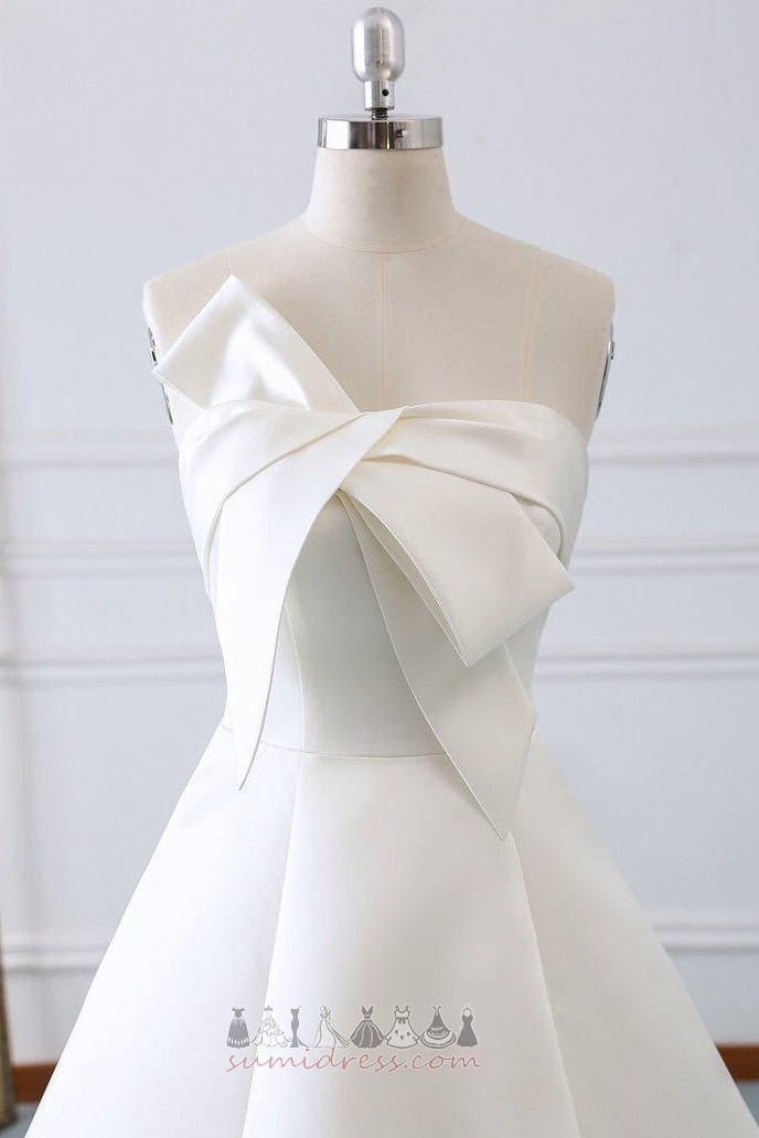 Свадебное платье зима Акцентированные лук Кафедральный шлейф A-линия повязка атласная