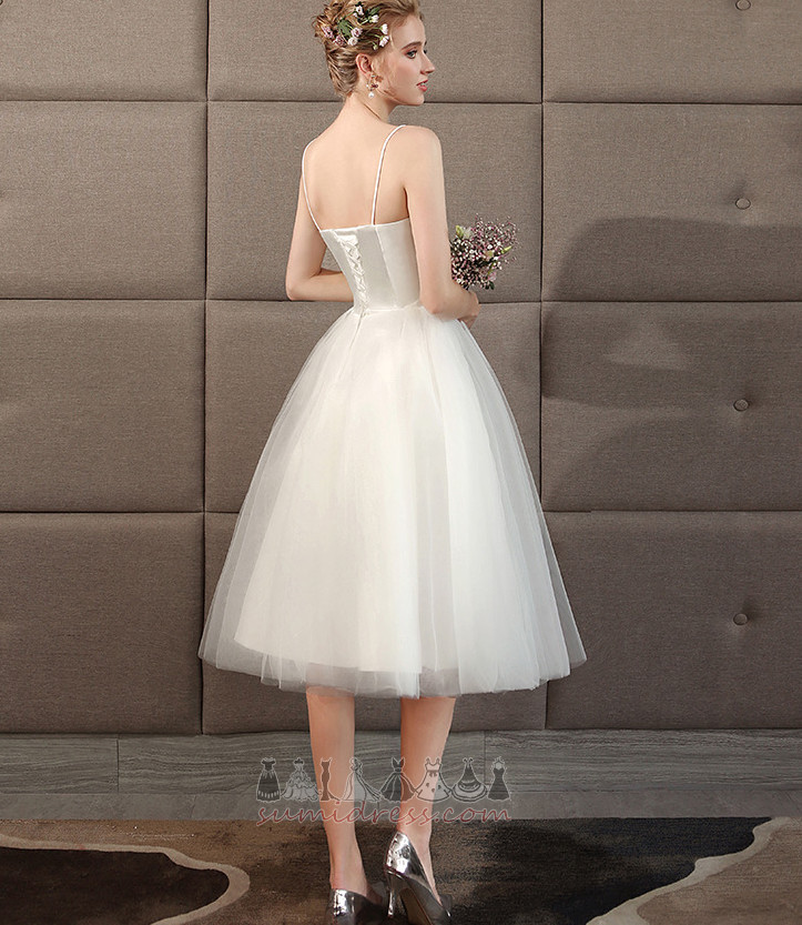 Свадебные платье A-линия длиной до колена Многоуровневое простой Природные Талия повязка