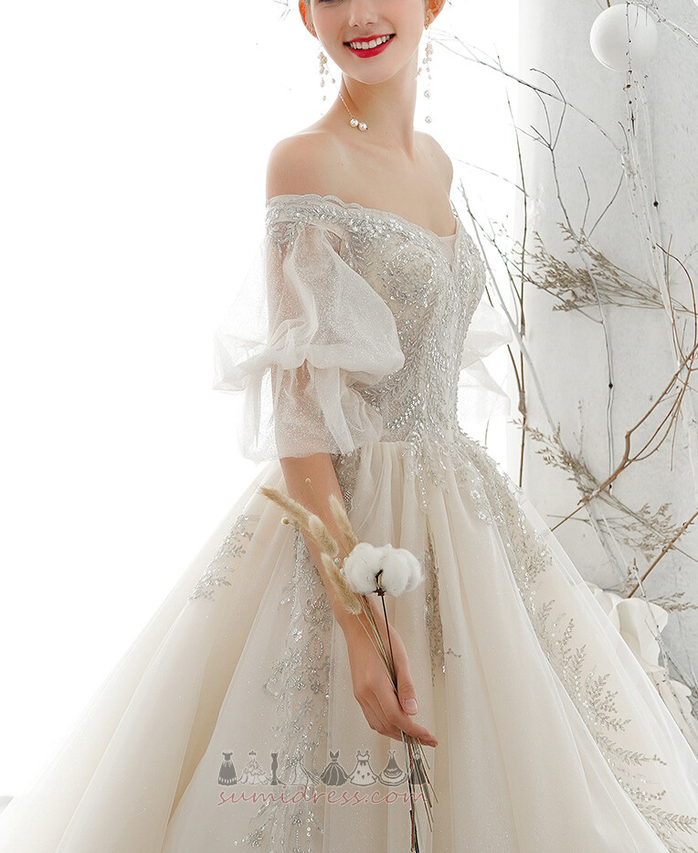 Свадебные платье атласная Аппликации Холл A-линия многослойный Классик