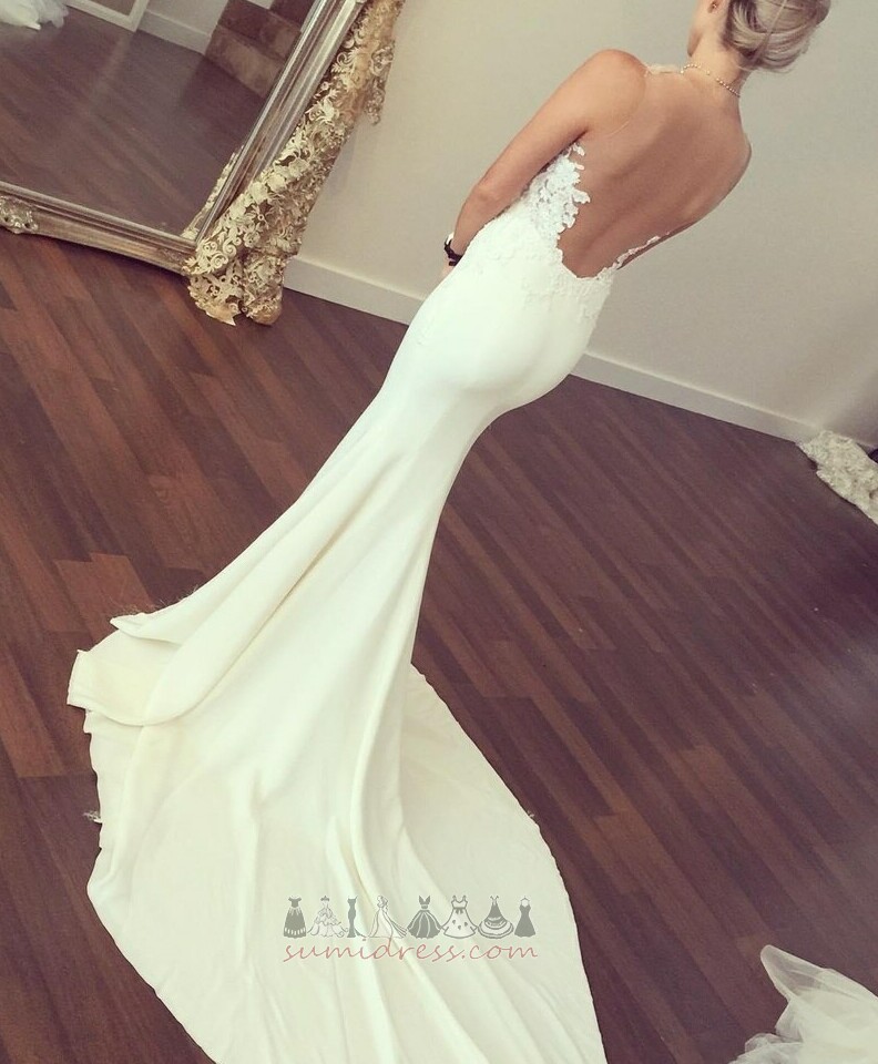 Свадебные платье атласная русалка V-образным вырезом средний элегантный лето