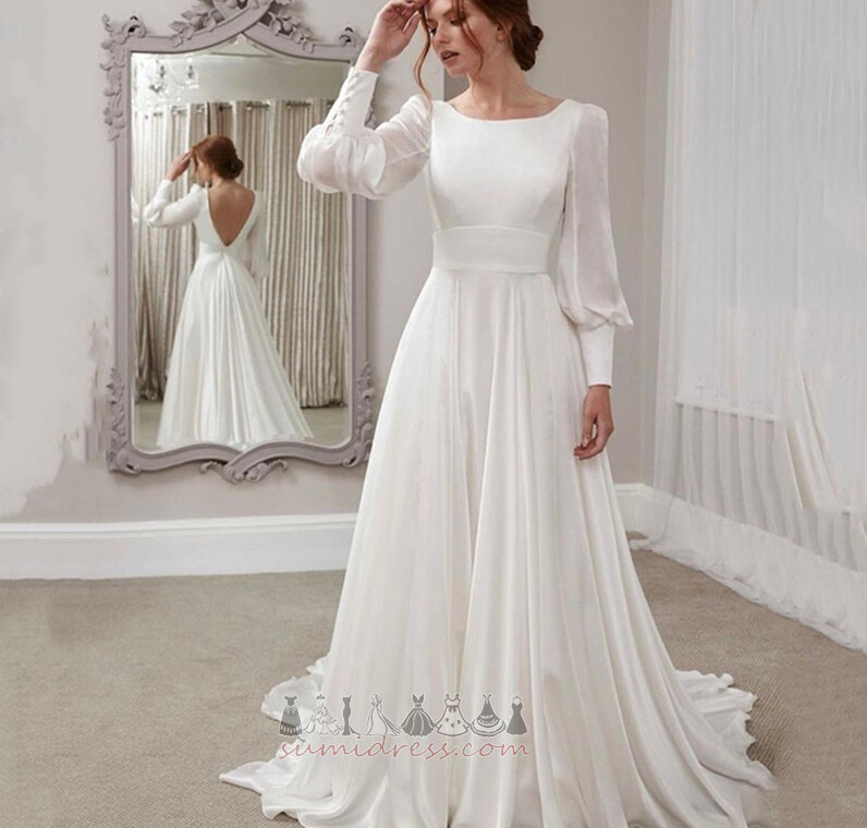 Свадебные платье простой Природные Талия шифон Открытый груша фонарь