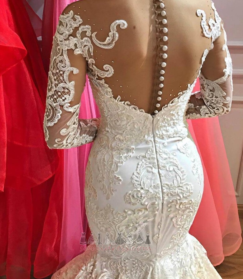 Свадебные платье русалка Long sleeves Холл Треугольник формальный Бато
