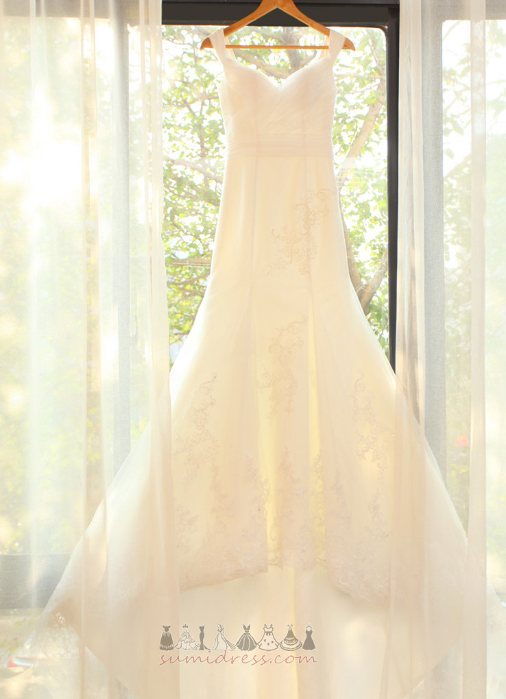 Свадебные платье русалка Природные Талия С плеча крышками рукава длинный элегантный