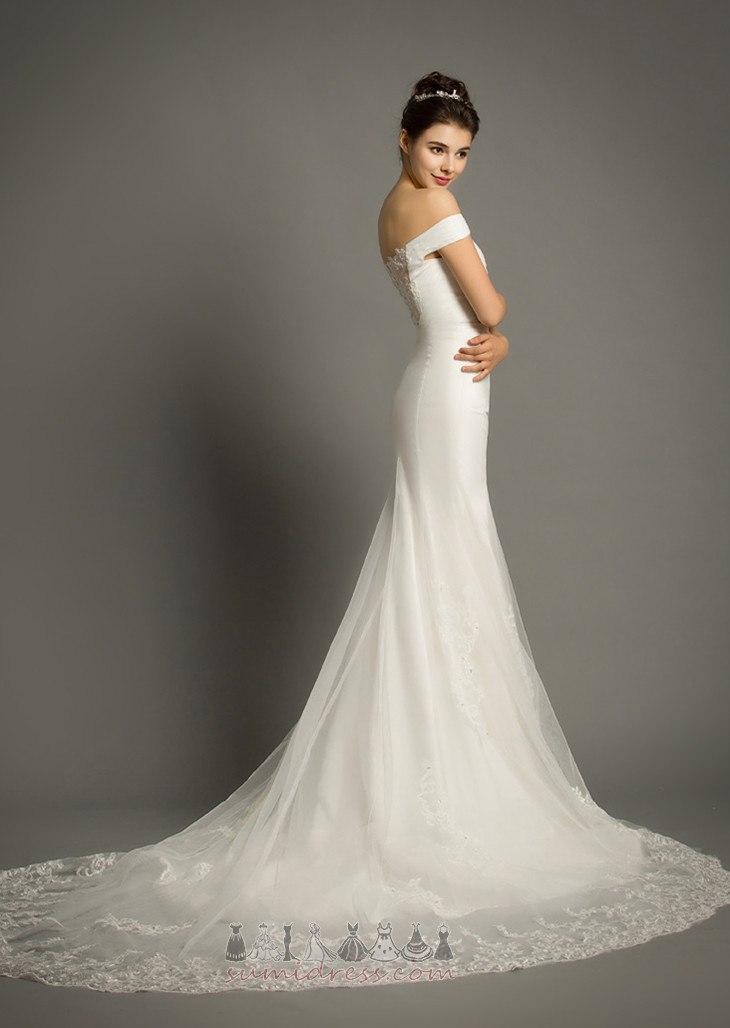 Свадебные платье русалка Природные Талия С плеча крышками рукава длинный элегантный