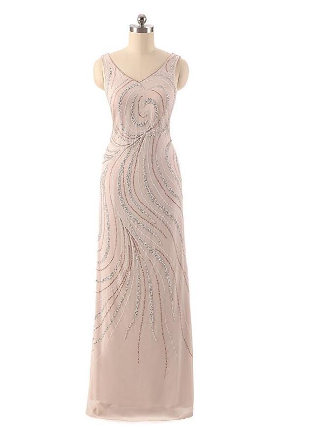 Sweep Train Beading Elegant A-Line Natural Waist Sleeveless The mother of the bride Dress