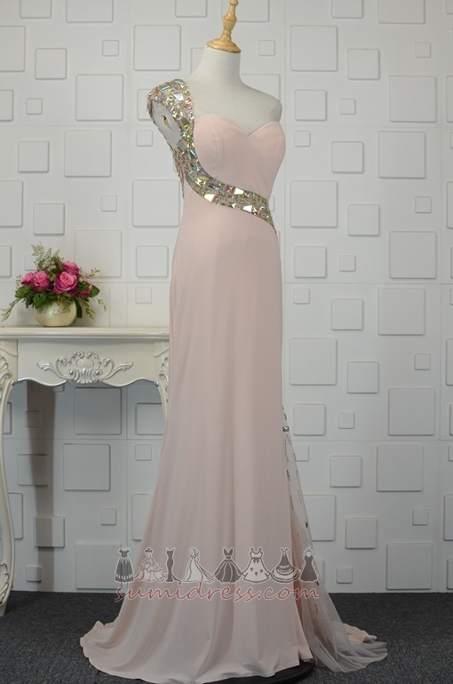 Sweep Train Beading One Shoulder Backless Show/Performance Natural Waist Evening Dress