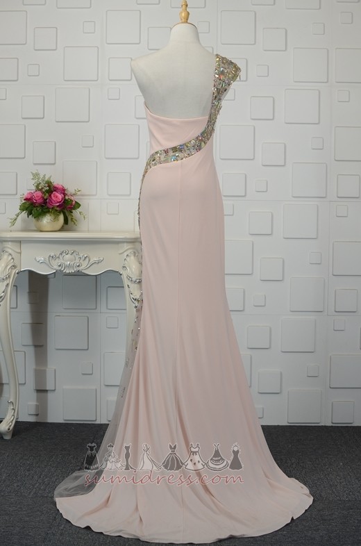 Sweep Train Beading One Shoulder Backless Show/Performance Natural Waist Evening Dress