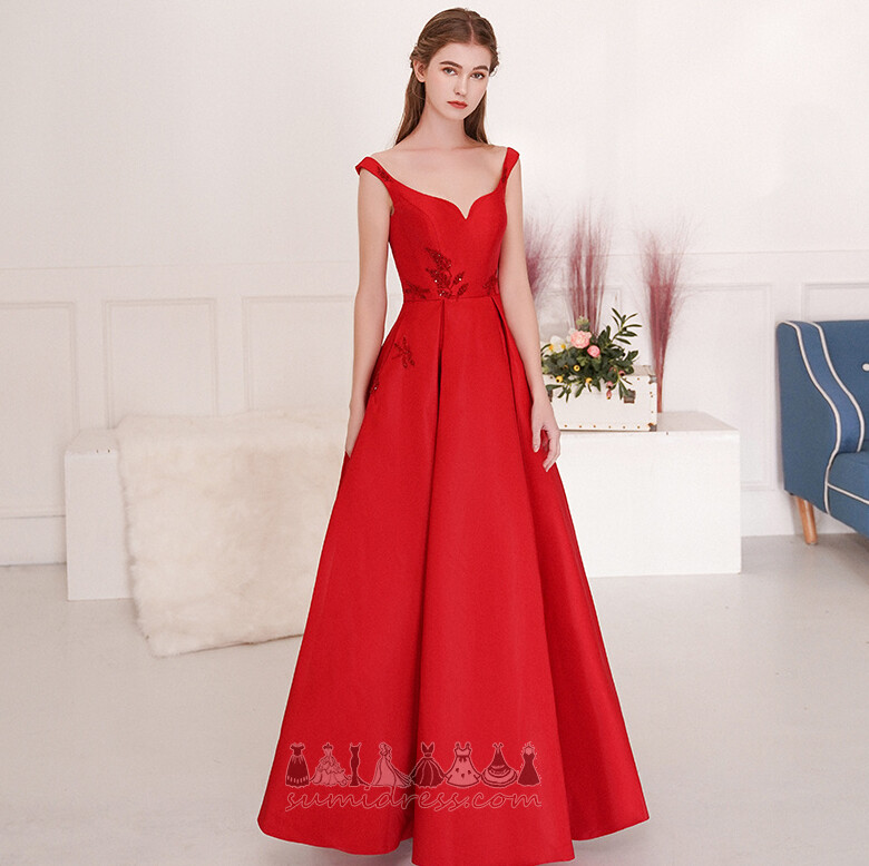 Sweep Train Draped Natural Waist V-Neck Lace-up Inverted Triangle Prom Dress