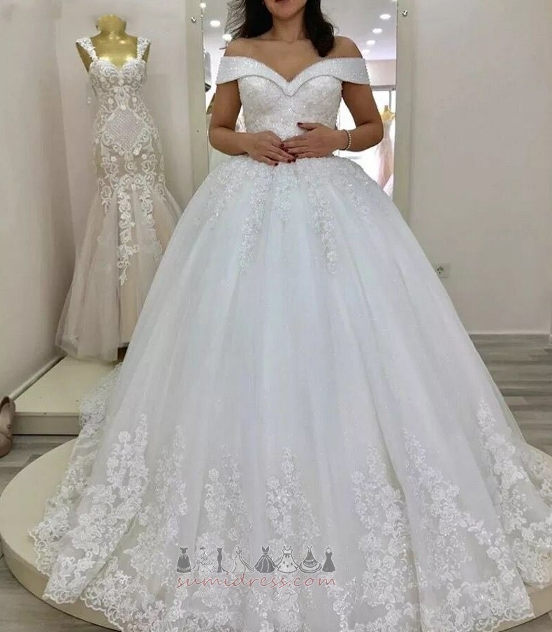 Sweep Train Formal Capped Sleeves Sleeveless Long Lace-up Wedding Dress