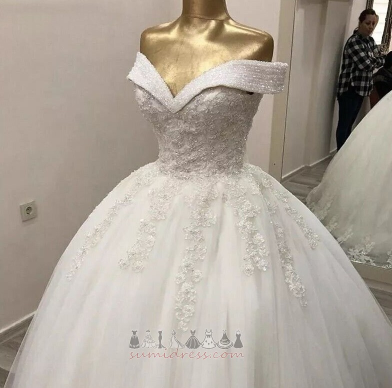 Sweep Train Formal Capped Sleeves Sleeveless Long Lace-up Wedding Dress