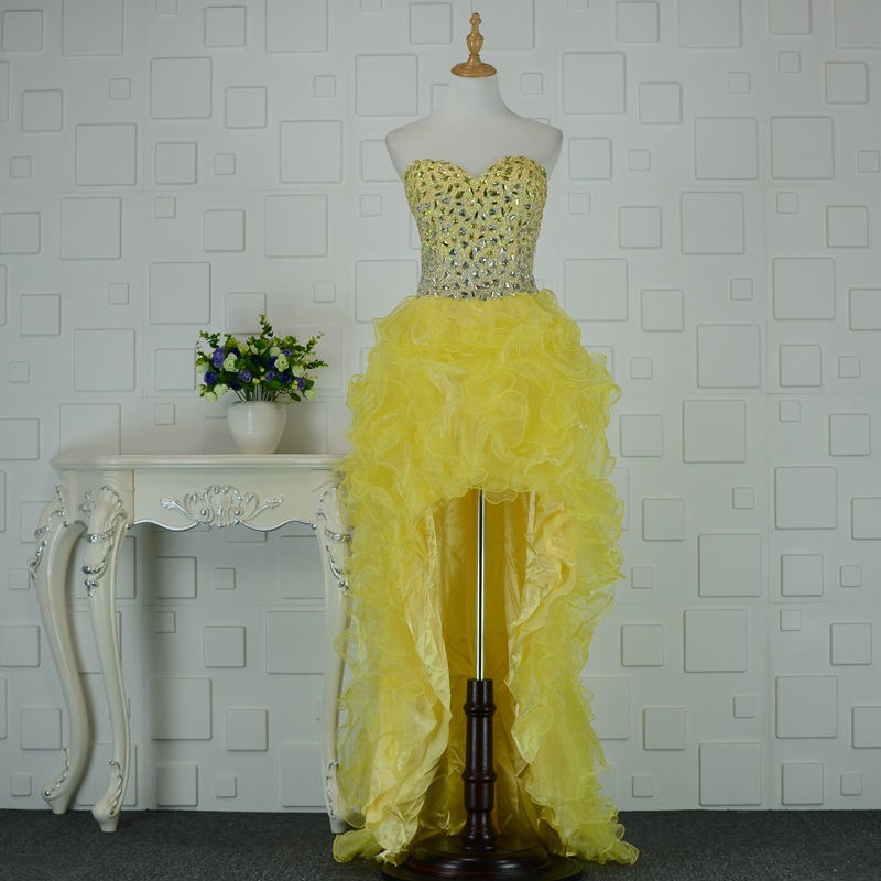 Sweep Train Hemline Asymmetrical Natural Waist Organza Sleeveless Prom Dress