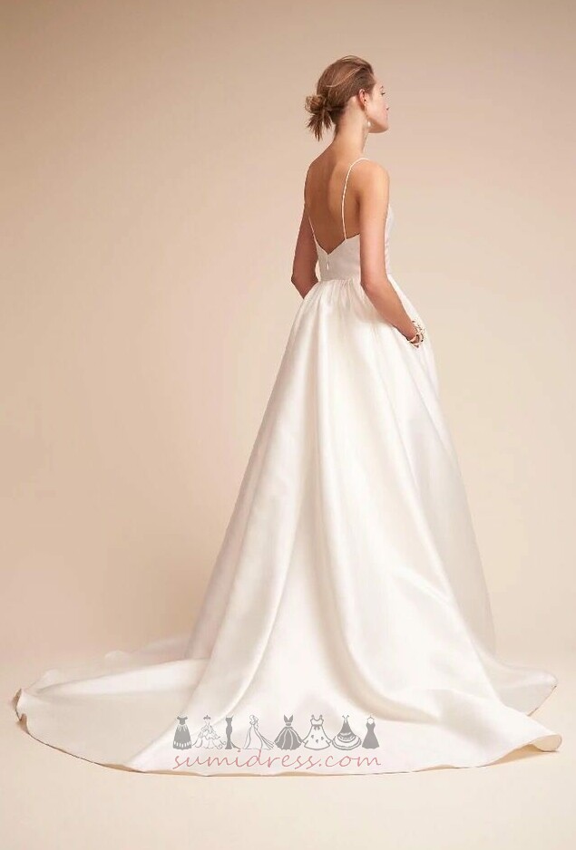 Sweep Train Sleeveless Natural Waist Medium A-Line Backless Wedding Dress