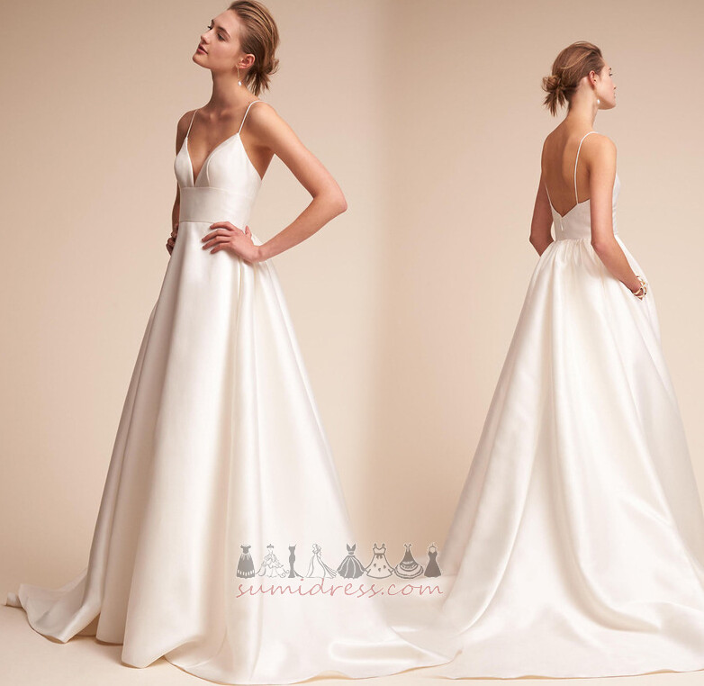Sweep Train Sleeveless Natural Waist Medium A-Line Backless Wedding Dress
