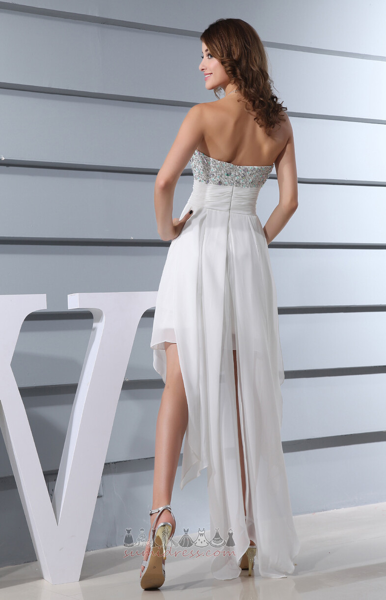 Sweetheart Backless Informal Chiffon A-Line Hemline Asymmetrical Prom Dress