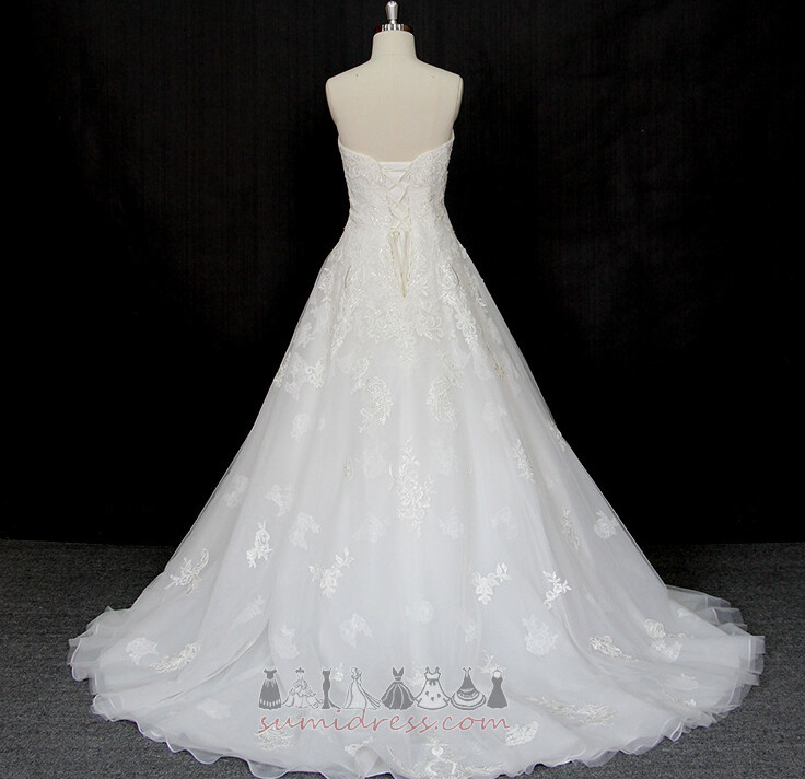 Sweetheart Sleeveless Binding Lace Applique Long Wedding Dress