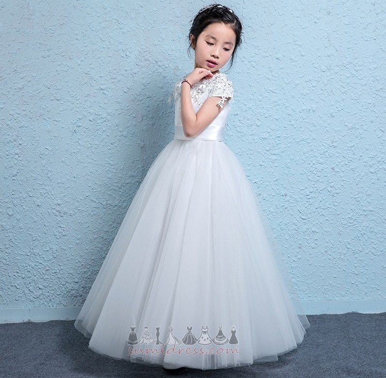 T-shirt Ankle Length Applique Medium Formal Jewel Flower Girl Dress