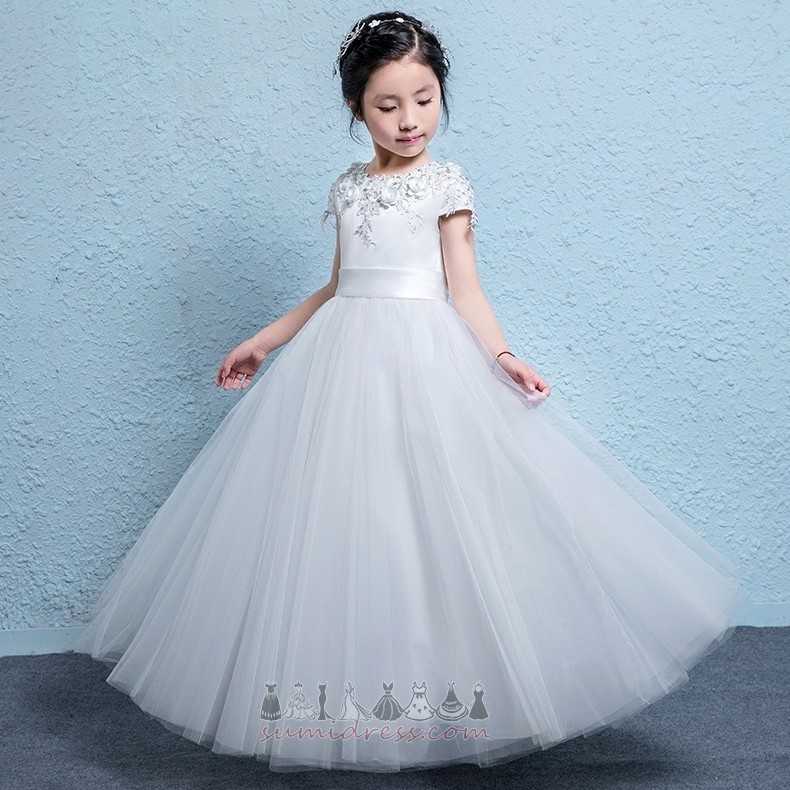 T-shirt Ankle Length Applique Medium Formal Jewel Flower Girl Dress