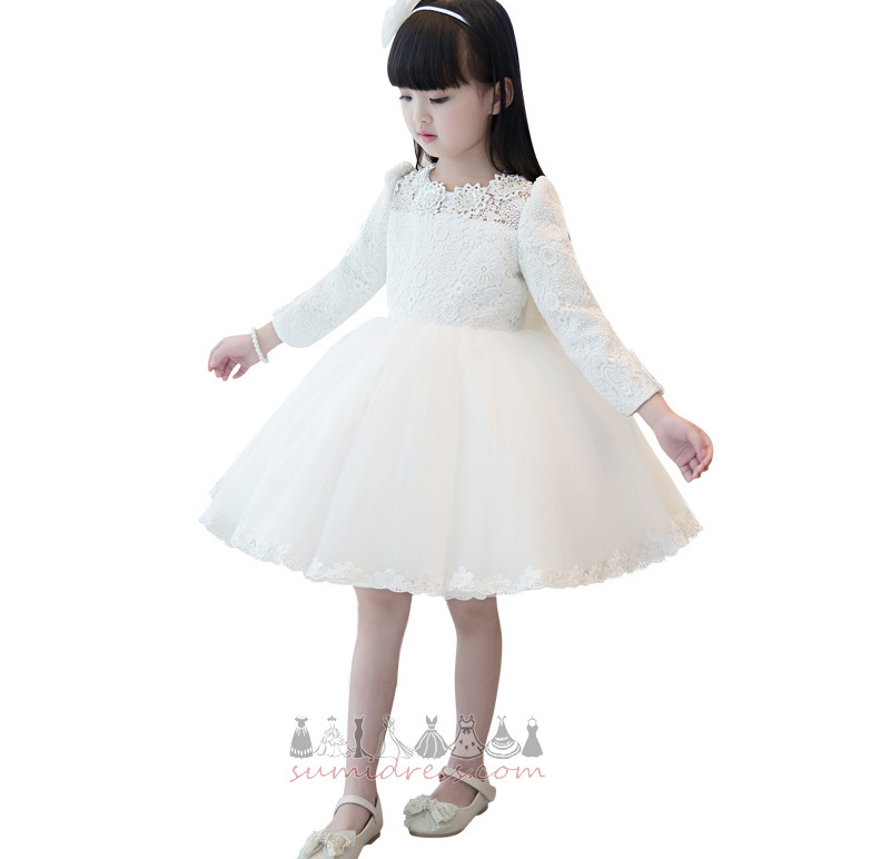 T-shirt Knee Length Medium 3/4 Length Sleeves Satin Spring Flower Girl Dress
