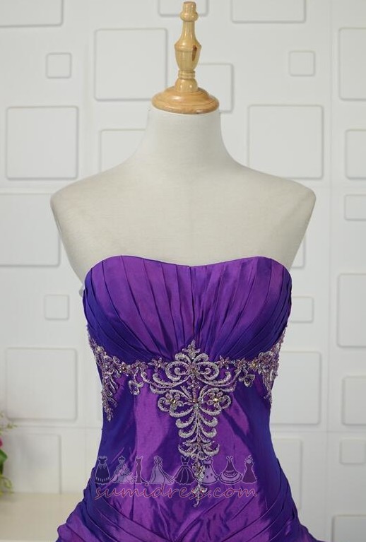 Tafta Bir çizgi Kolsuz İki parça Kat uzunluğu Askısız Quinceanera elbise