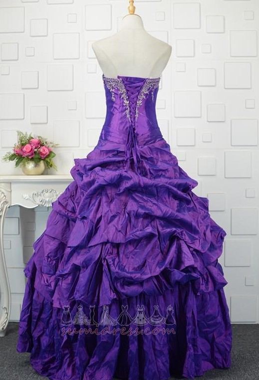 Tafta Bir çizgi Kolsuz İki parça Kat uzunluğu Askısız Quinceanera elbise