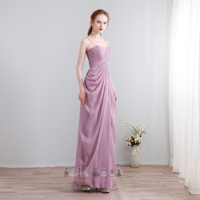Thin straps Draped Sleeveless Elegant Natural Waist Empire Bridesmaid Dress