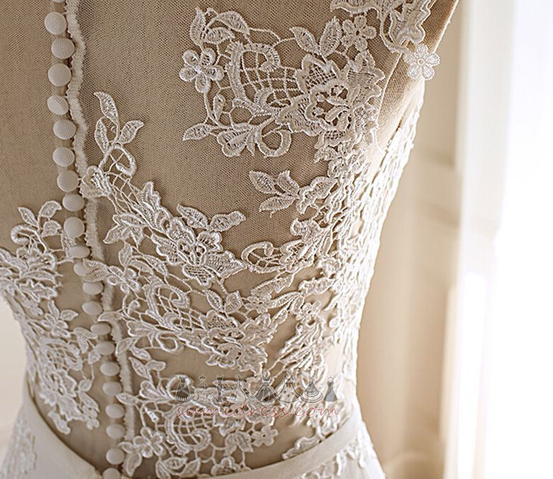 Тюл Елегантен Бижу Апликации Обвивка Дантела наслагване сватбена рокля