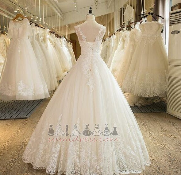 тюль розгортки поїзд довжина підлоги середа безрукавний принцеса Весільна сукня