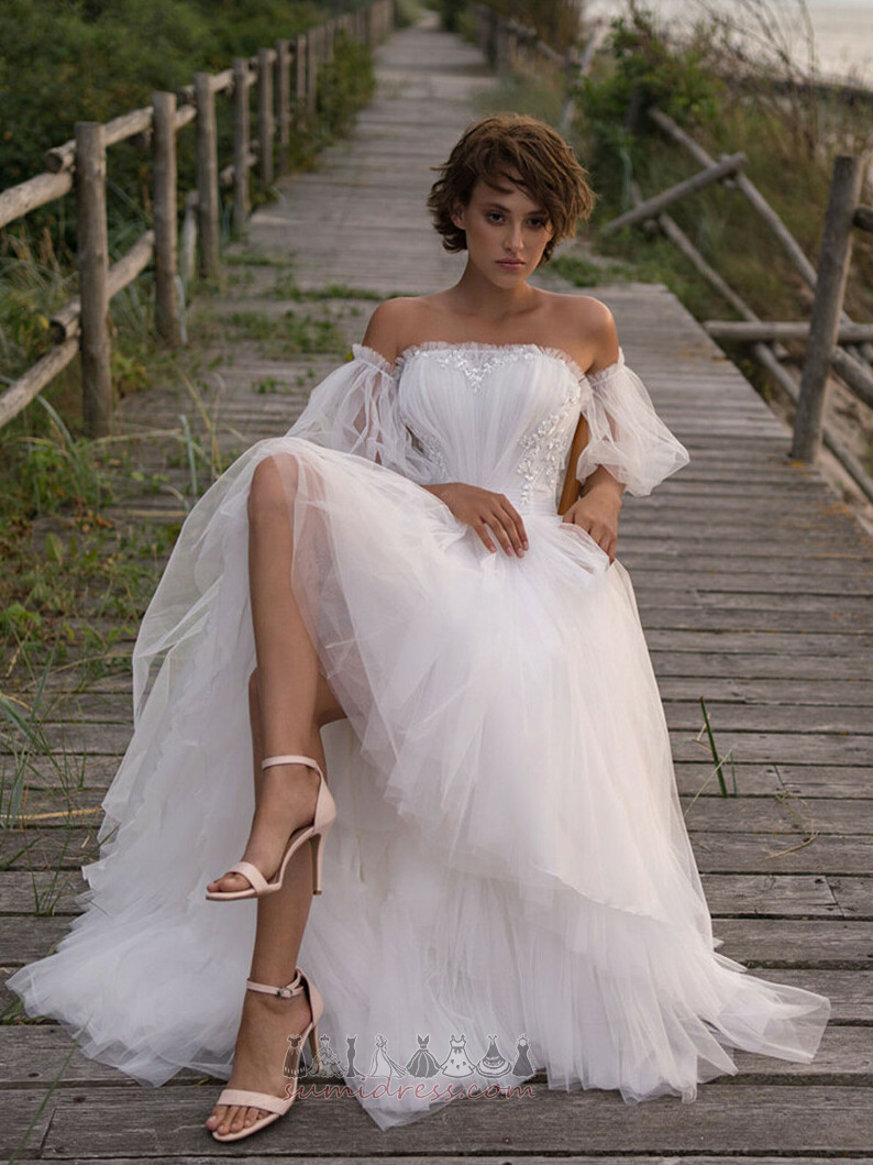 тюль сад природні Талія безрукавний асиметричний літо Весільна сукня