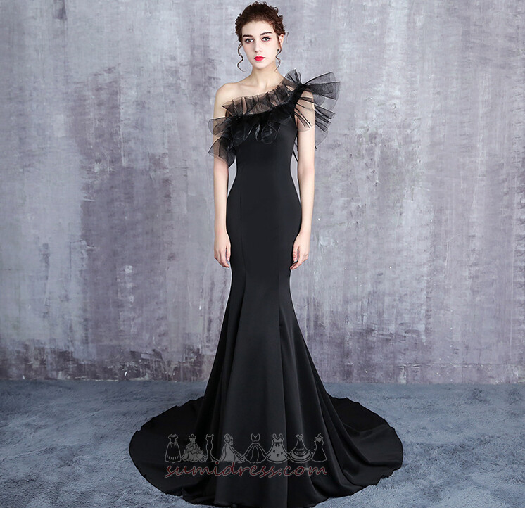 Top Doğal belden Uzun Tek omuzlu Bağcıklı Zarif Balo elbisesi